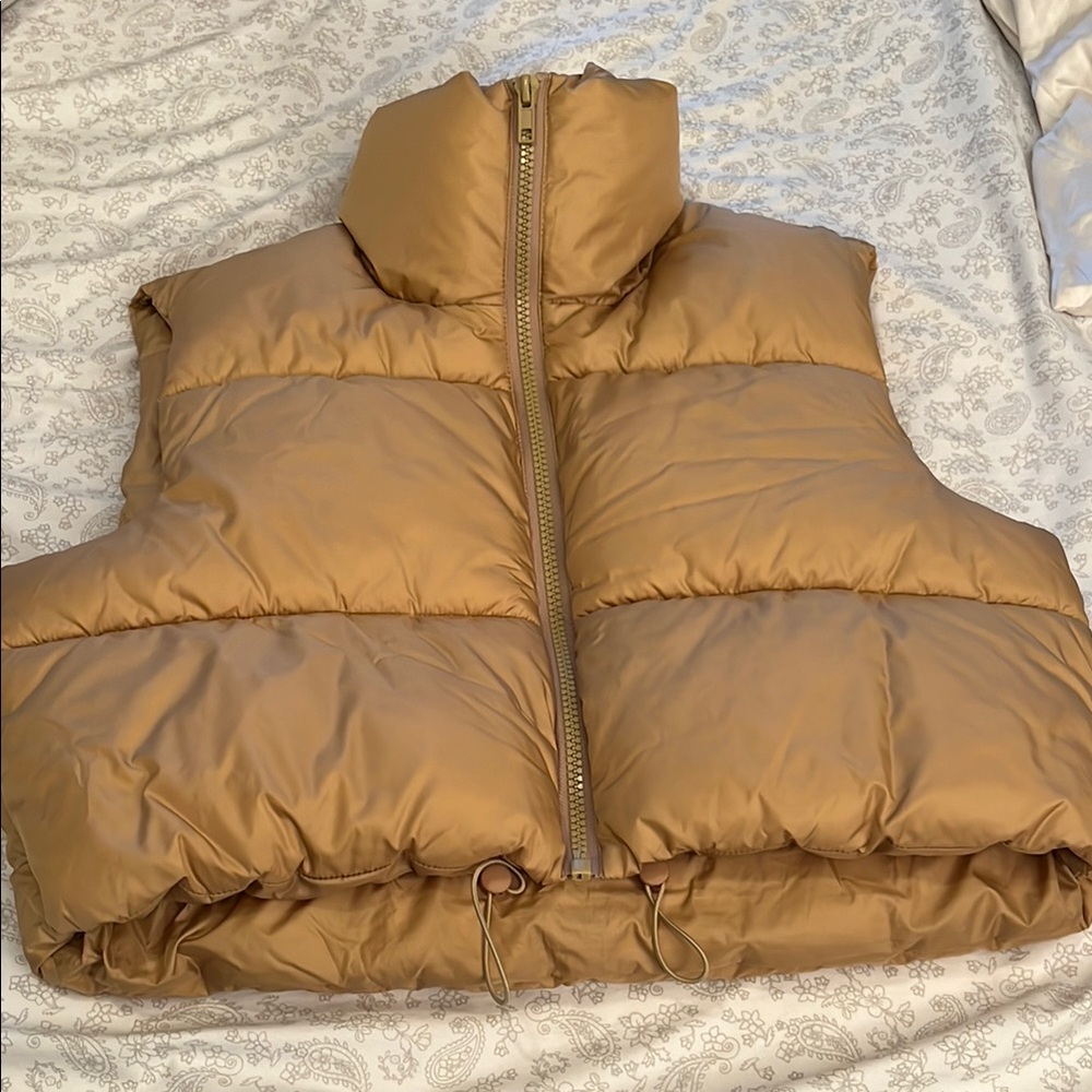 Tan Puffer Vest